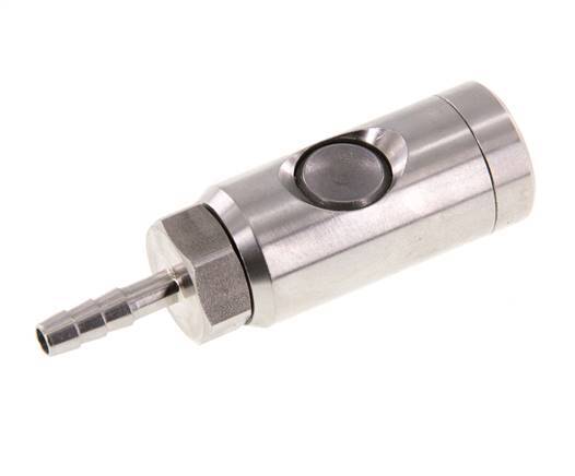 RVS 316L DN 7.4 Safety Luchtkoppeling Snelkoppeling met Drukknop 6 mm Slangpilaar