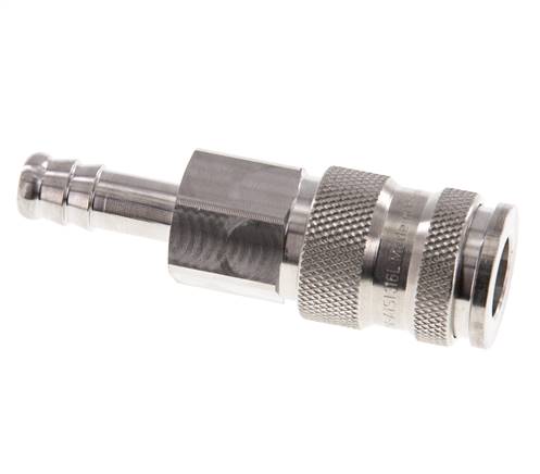 RVS 316L DN 7.8 Luchtkoppeling Snelkoppeling 9 mm Slangpilaar Double Shut-Off