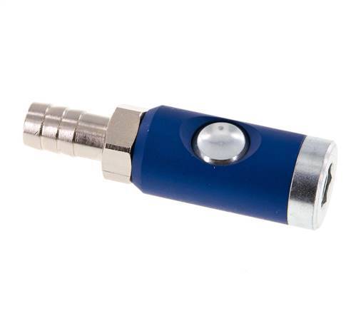 Hardened steel DN 7.4 Safety Air Coupling Socket with Push Button 13 mm Hose Pillar