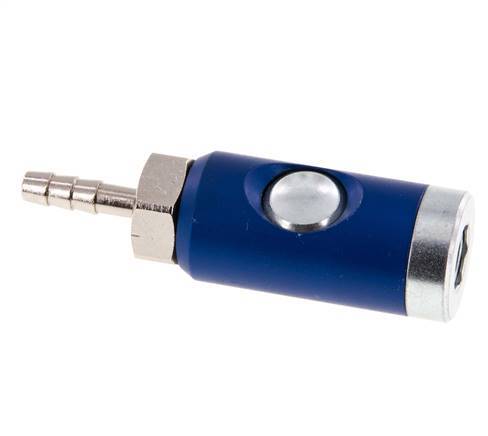 Gehard staal DN 7.4 Safety Luchtkoppeling Snelkoppeling met Drukknop 6 mm Slangpilaar