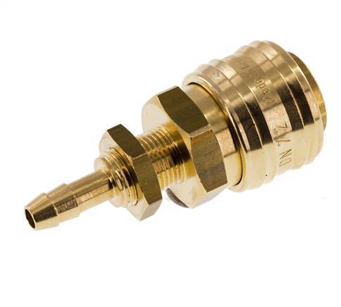 Messing DN 7.2 (Euro) Luchtkoppeling Snelkoppeling 6 mm Slangpilaar Schotkoppeling