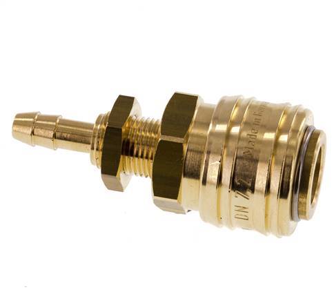Messing DN 7.2 (Euro) Luchtkoppeling Snelkoppeling 6 mm Slangpilaar Schotkoppeling