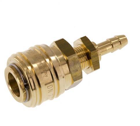 Messing DN 7.2 (Euro) Luchtkoppeling Snelkoppeling 6 mm Slangpilaar Schotkoppeling