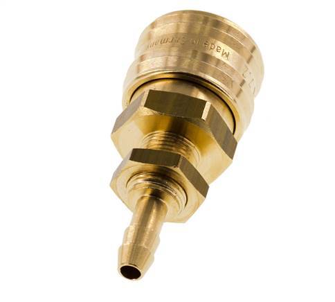 Messing DN 7.2 (Euro) Luchtkoppeling Snelkoppeling 6 mm Slangpilaar Schotkoppeling