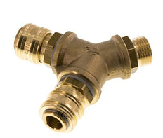 Messing DN 7.2 (Euro) Luchtkoppeling Snelkoppeling G 1/2 inch Buitendraad Wandmontage 2-weg