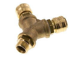 Messing DN 7.2 (Euro) Luchtkoppeling Snelkoppeling G 1/2 inch Buitendraad Wandmontage 2-weg