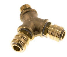 Messing DN 7.2 (Euro) Luchtkoppeling Snelkoppeling G 1/2 inch Buitendraad Wandmontage 2-weg