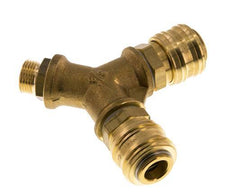 Messing DN 7.2 (Euro) Luchtkoppeling Snelkoppeling G 3/8 inch Buitendraad Wandmontage 2-weg