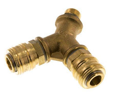 Messing DN 7.2 (Euro) Luchtkoppeling Snelkoppeling G 3/8 inch Buitendraad Wandmontage 2-weg