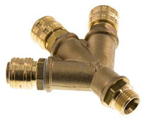 Messing DN 7.2 (Euro) Luchtkoppeling Snelkoppeling G 1/2 inch Buitendraad Wandmontage 3-weg