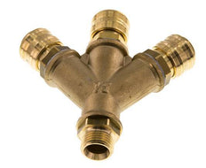 Messing DN 7.2 (Euro) Luchtkoppeling Snelkoppeling G 1/2 inch Buitendraad Wandmontage 3-weg