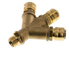 Messing DN 7.2 (Euro) Luchtkoppeling Snelkoppeling G 1/2 inch Buitendraad Wandmontage 3-weg