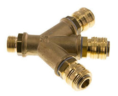 Messing DN 7.2 (Euro) Luchtkoppeling Snelkoppeling G 1/2 inch Buitendraad Wandmontage 3-weg