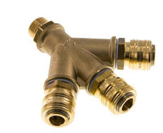 Messing DN 7.2 (Euro) Luchtkoppeling Snelkoppeling G 1/2 inch Buitendraad Wandmontage 3-weg