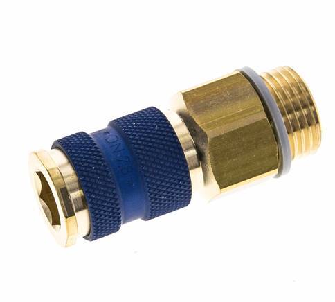 Brass DN 7.2 (Euro) Blue-Coded Air Coupling Socket G 1/2 inch Male