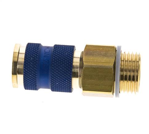 Messing DN 7.2 (Euro) Blauw-Coded Luchtkoppeling Snelkoppeling G 1/2 inch Buitendraad
