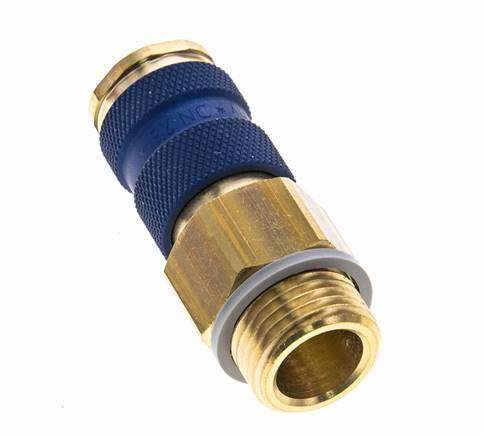 Brass DN 7.2 (Euro) Blue-Coded Air Coupling Socket G 1/2 inch Male