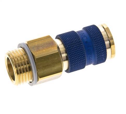 Brass DN 7.2 (Euro) Blue-Coded Air Coupling Socket G 1/2 inch Male