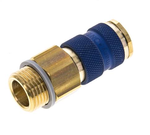 Messing DN 7.2 (Euro) Blauw-Coded Luchtkoppeling Snelkoppeling G 1/2 inch Buitendraad