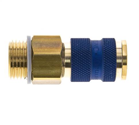 Messing DN 7.2 (Euro) Blauw-Coded Luchtkoppeling Snelkoppeling G 1/2 inch Buitendraad