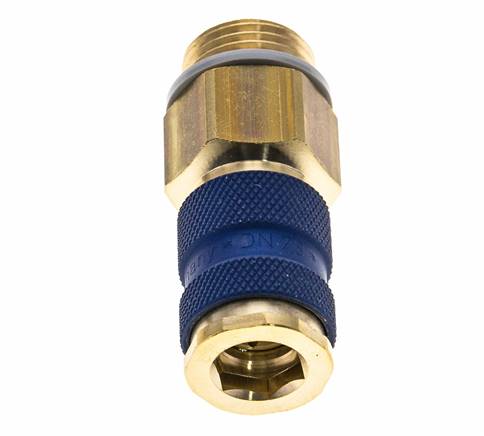 Messing DN 7.2 (Euro) Blauw-Coded Luchtkoppeling Snelkoppeling G 1/2 inch Buitendraad