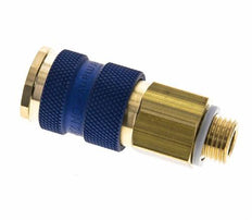 Messing DN 7.2 (Euro) Blauw-Coded Luchtkoppeling Snelkoppeling G 1/4 inch Buitendraad