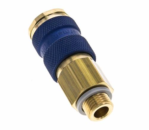Messing DN 7.2 (Euro) Blauw-Coded Luchtkoppeling Snelkoppeling G 1/4 inch Buitendraad
