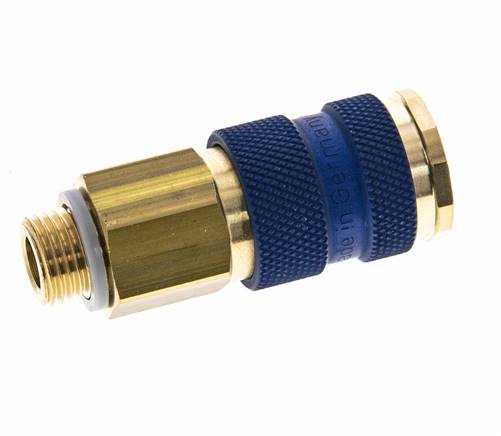 Messing DN 7.2 (Euro) Blauw-Coded Luchtkoppeling Snelkoppeling G 1/4 inch Buitendraad