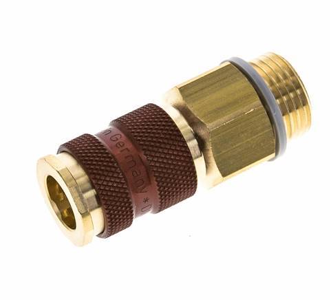 Brass DN 7.2 (Euro) Brown-Coded Air Coupling Socket G 1/2 inch Male