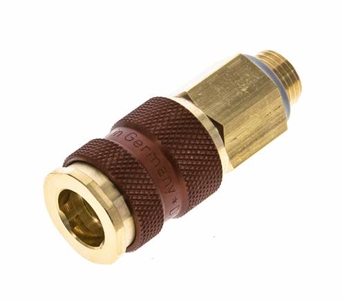 Messing DN 7.2 (Euro) Bruin-Coded Luchtkoppeling Snelkoppeling G 1/4 inch Buitendraad