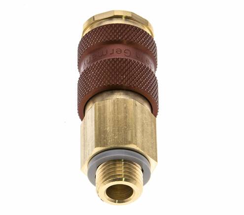 Messing DN 7.2 (Euro) Bruin-Coded Luchtkoppeling Snelkoppeling G 1/4 inch Buitendraad