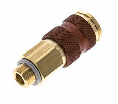Messing DN 7.2 (Euro) Bruin-Coded Luchtkoppeling Snelkoppeling G 1/4 inch Buitendraad