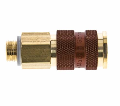 Messing DN 7.2 (Euro) Bruin-Coded Luchtkoppeling Snelkoppeling G 1/4 inch Buitendraad