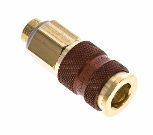 Messing DN 7.2 (Euro) Bruin-Coded Luchtkoppeling Snelkoppeling G 1/4 inch Buitendraad