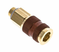 Messing DN 7.2 (Euro) Bruin-Coded Luchtkoppeling Snelkoppeling G 1/4 inch Buitendraad