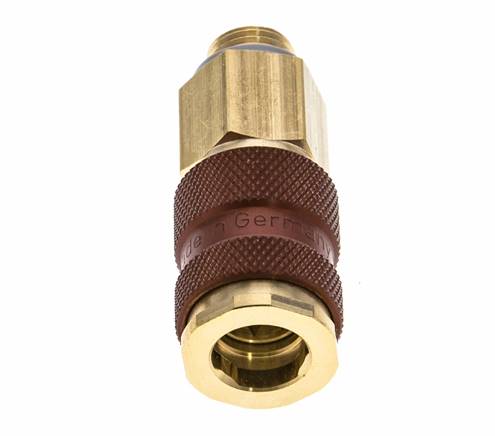 Messing DN 7.2 (Euro) Bruin-Coded Luchtkoppeling Snelkoppeling G 1/4 inch Buitendraad