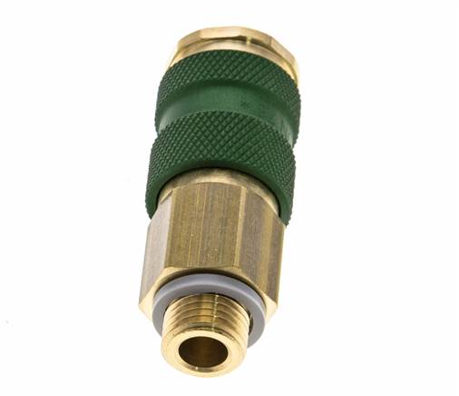Messing DN 7.2 (Euro) Groen-Coded Luchtkoppeling Snelkoppeling G 1/4 inch Buitendraad