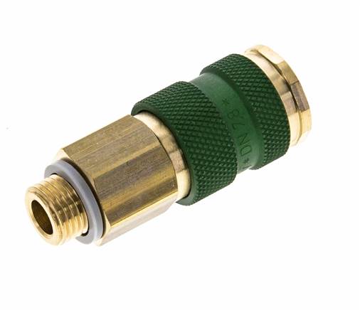 Messing DN 7.2 (Euro) Groen-Coded Luchtkoppeling Snelkoppeling G 1/4 inch Buitendraad