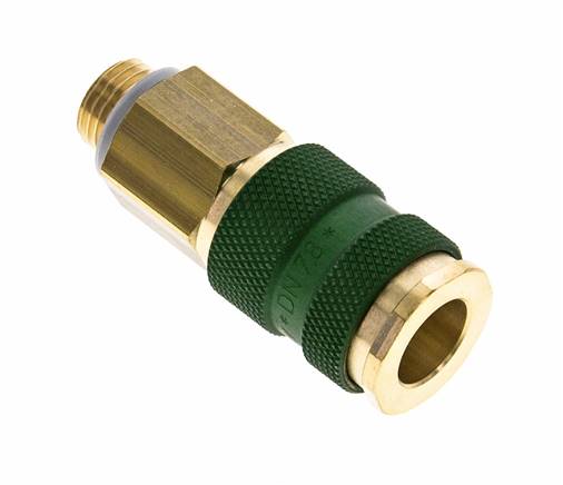 Messing DN 7.2 (Euro) Groen-Coded Luchtkoppeling Snelkoppeling G 1/4 inch Buitendraad