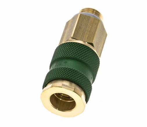 Brass DN 7.2 (Euro) Green-Coded Air Coupling Socket G 1/4 inch Male