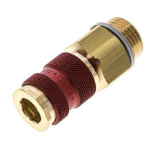 Messing DN 7.2 (Euro) Rood-Coded Luchtkoppeling Snelkoppeling G 1/2 inch Buitendraad