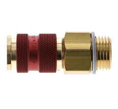 Messing DN 7.2 (Euro) Rood-Coded Luchtkoppeling Snelkoppeling G 1/2 inch Buitendraad