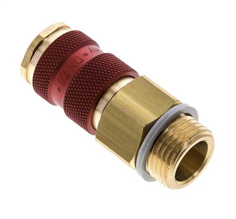 Messing DN 7.2 (Euro) Rood-Coded Luchtkoppeling Snelkoppeling G 1/2 inch Buitendraad