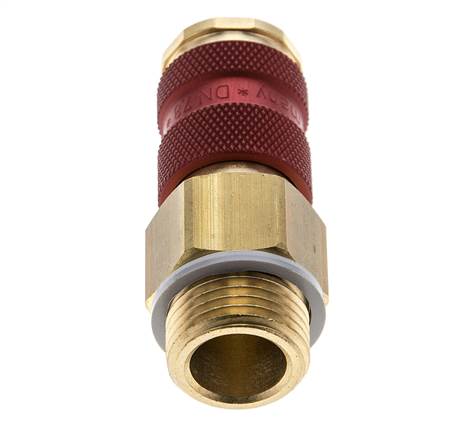 Messing DN 7.2 (Euro) Rood-Coded Luchtkoppeling Snelkoppeling G 1/2 inch Buitendraad