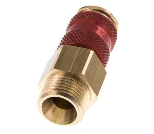 Messing DN 7.2 (Euro) Rood-Coded Luchtkoppeling Snelkoppeling G 1/2 inch Buitendraad