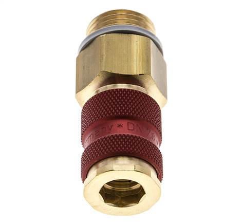 Messing DN 7.2 (Euro) Rood-Coded Luchtkoppeling Snelkoppeling G 1/2 inch Buitendraad