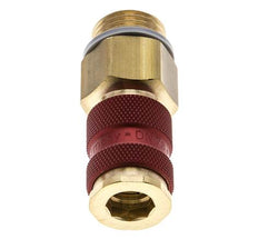 Messing DN 7.2 (Euro) Rood-Coded Luchtkoppeling Snelkoppeling G 1/2 inch Buitendraad