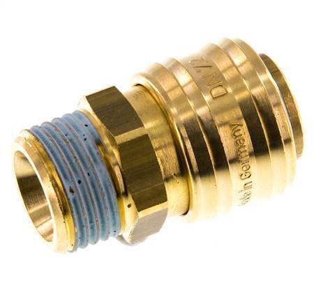 Messing DN 7.2 (Euro) Luchtkoppeling Snelkoppeling G 1/2 inch Buitendraad Double Shut-Off