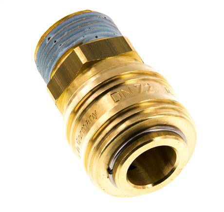 Messing DN 7.2 (Euro) Luchtkoppeling Snelkoppeling G 1/2 inch Buitendraad Double Shut-Off