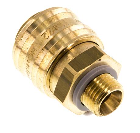 Messing DN 7.2 (Euro) Luchtkoppeling Snelkoppeling G 1/4 inch Buitendraad Double Shut-Off